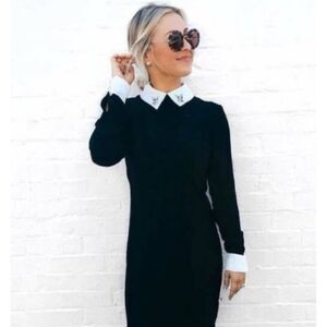 Bunny Collar Wednesday Dress | Victoria Beckham for Target | Black White | Sz XL